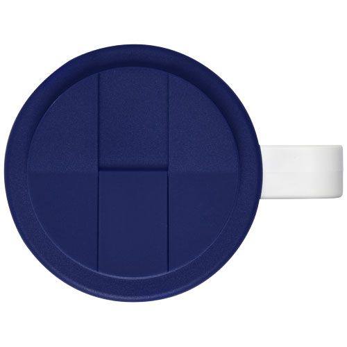 blanco/azul Brite-Americano® Taza de 350 ml con tapa antigoteo