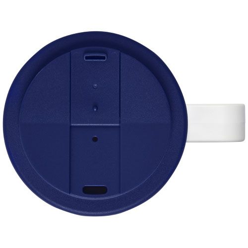 blanco/azul Brite-Americano® Taza de 350 ml con tapa antigoteo