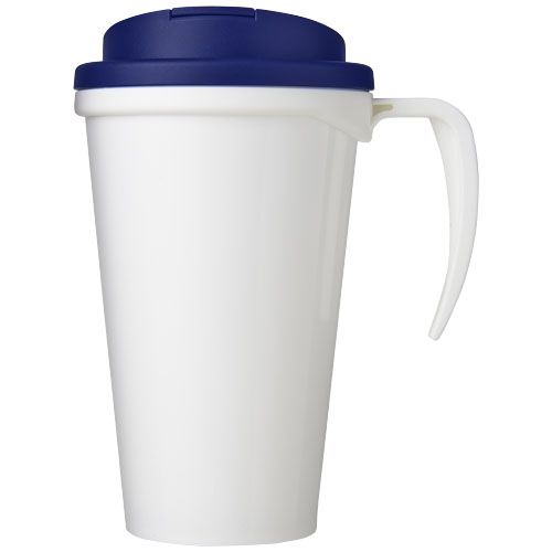 blanco/azul Brite-Americano® Taza de 350 ml con tapa antigoteo