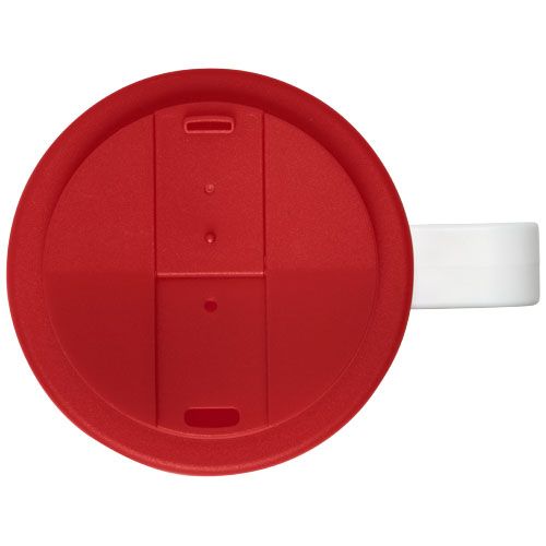 blanco/rojo Brite-Americano® Taza de 350 ml con tapa antigoteo