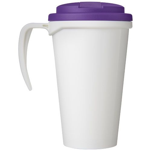 blanco/morado Brite-Americano® Taza de 350 ml con tapa antigoteo