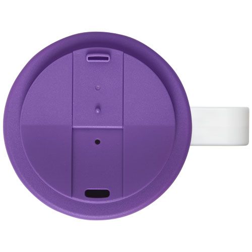 blanco/morado Brite-Americano® Taza de 350 ml con tapa antigoteo