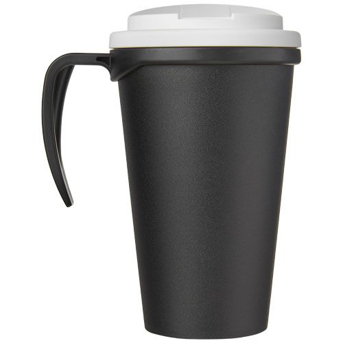 negro/blanco Americano® Taza de 350 ml con tapa antigoteo