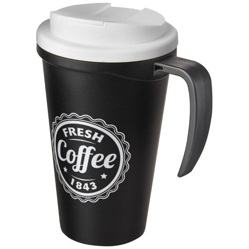 negro/blanco Americano® Taza de 350 ml con tapa antigoteo
