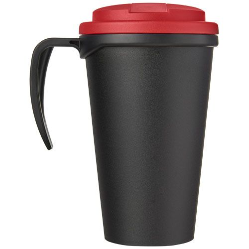 negro/rojo Americano® Taza de 350 ml con tapa antigoteo