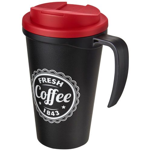 negro/rojo Americano® Taza de 350 ml con tapa antigoteo