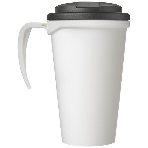 blanco/negro Americano® Taza de 350 ml con tapa antigoteo