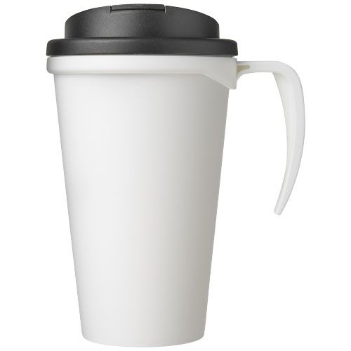 blanco/negro Americano® Taza de 350 ml con tapa antigoteo