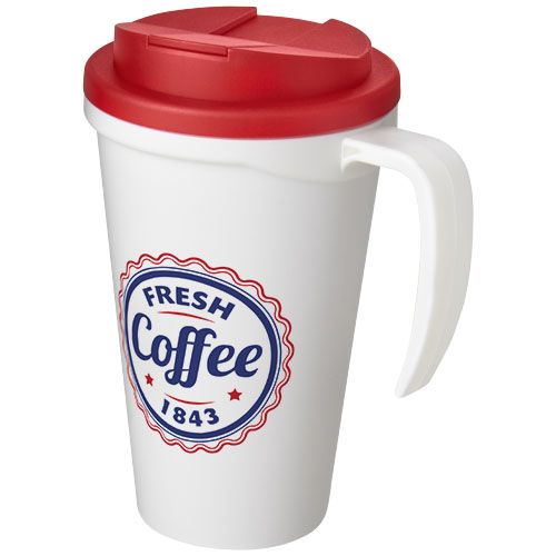 blanco/rojo Americano® Taza de 350 ml con tapa antigoteo