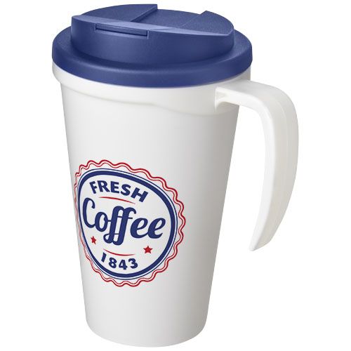 blanco/azul Americano® Taza de 350 ml con tapa antigoteo