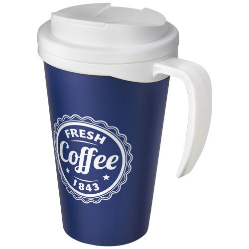 azul/blanco Americano® Taza de 350 ml con tapa antigoteo