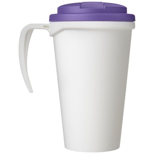 blanco/morado Americano® Taza de 350 ml con tapa antigoteo