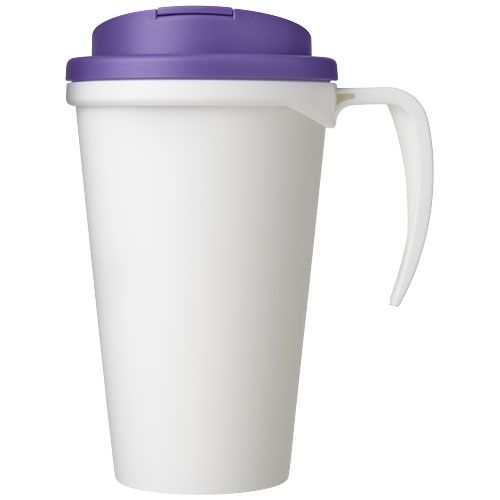 blanco/morado Americano® Taza de 350 ml con tapa antigoteo