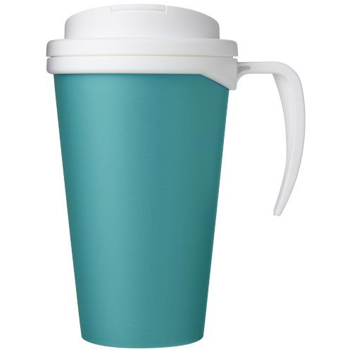 azul aqua/blanco Americano® Taza de 350 ml con tapa antigoteo