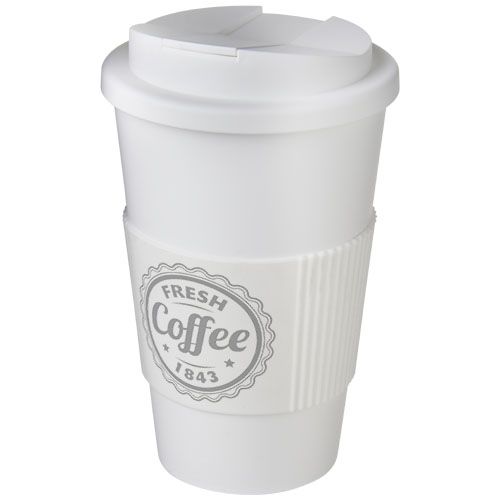 white Americano® vaso 350 ml con agarre y tapa antigoteo