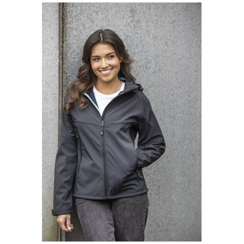 black Chaqueta softshell reciclada para mujer