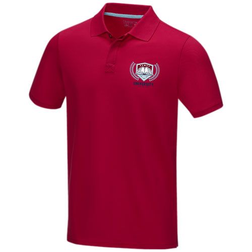red Polo orgánico de manga corta para hombre