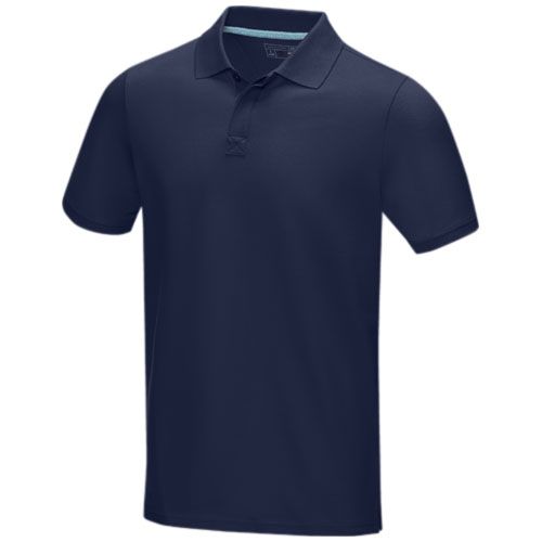 azul marino Polo orgánico de manga corta para hombre