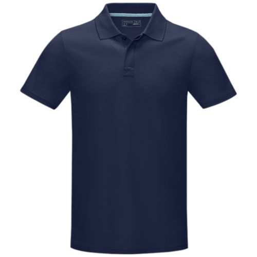 azul marino Polo orgánico de manga corta para hombre