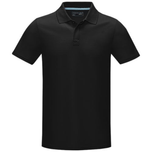 black Polo orgánico de manga corta para hombre