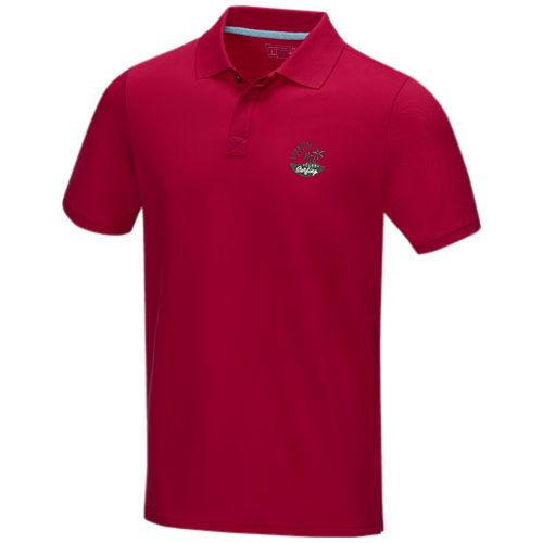 red Polo orgánico de manga corta para hombre