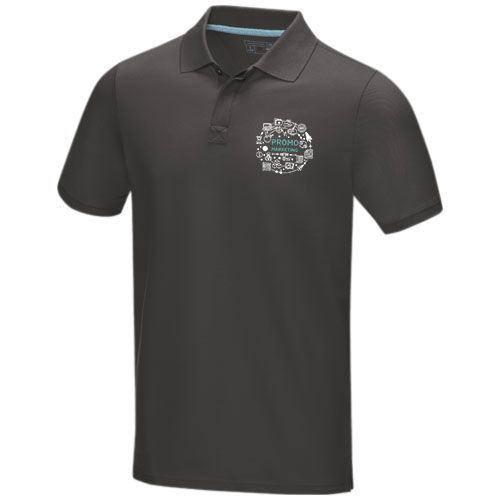 gris tormenta Polo orgánico de manga corta para hombre