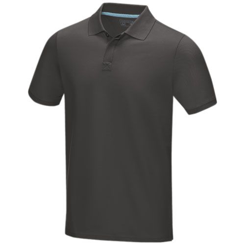 gris tormenta Polo orgánico de manga corta para hombre