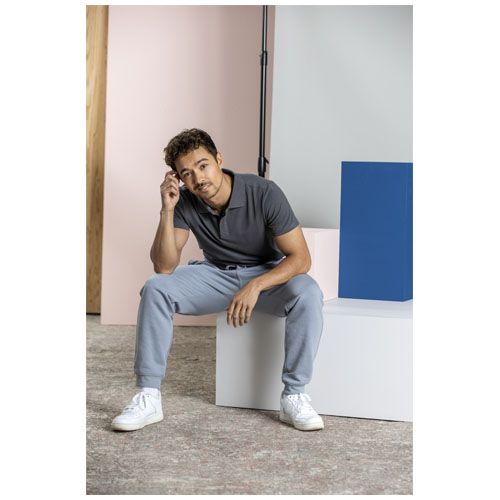gris tormenta Polo orgánico de manga corta para hombre