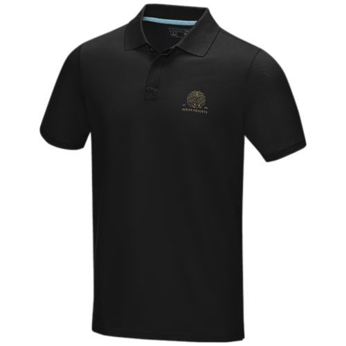 black Polo orgánico de manga corta para hombre