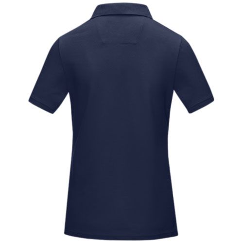 azul marino Polo orgánico de manga corta para mujer