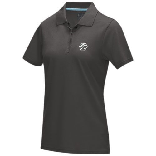 gris tormenta Polo orgánico de manga corta para mujer