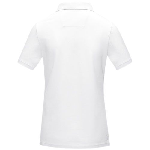 white Polo orgánico de manga corta para mujer