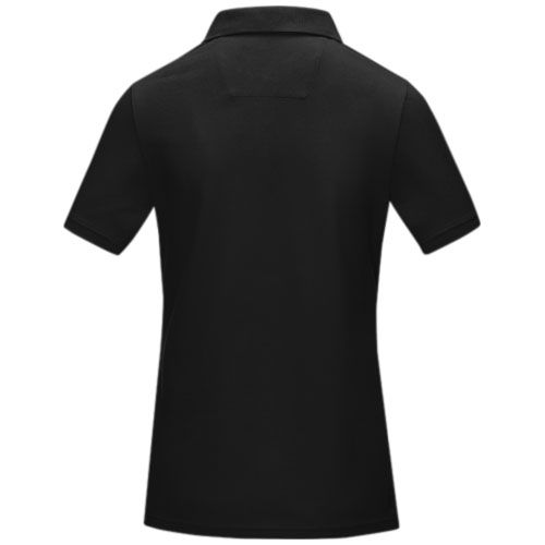 black Polo orgánico de manga corta para mujer