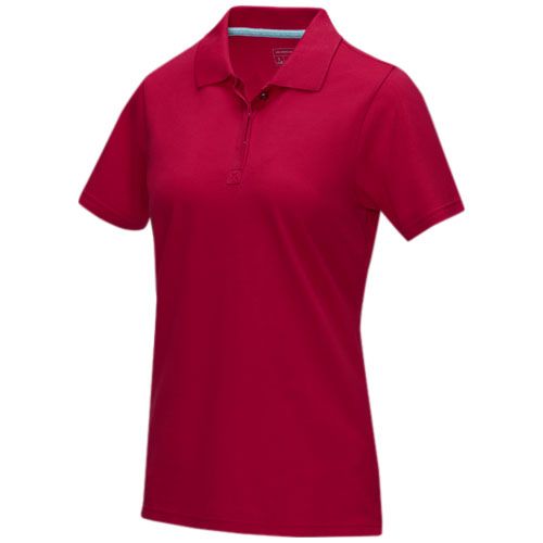 red Polo orgánico de manga corta para mujer