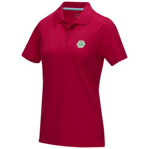 red Polo orgánico de manga corta para mujer