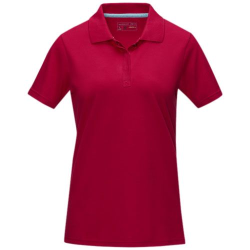 red Polo orgánico de manga corta para mujer