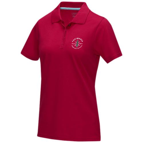 red Polo orgánico de manga corta para mujer