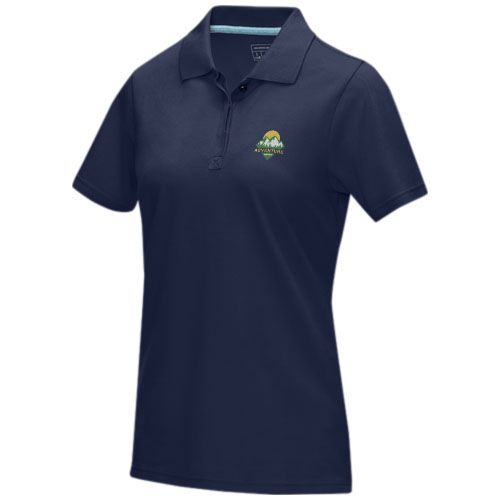 azul marino Polo orgánico de manga corta para mujer