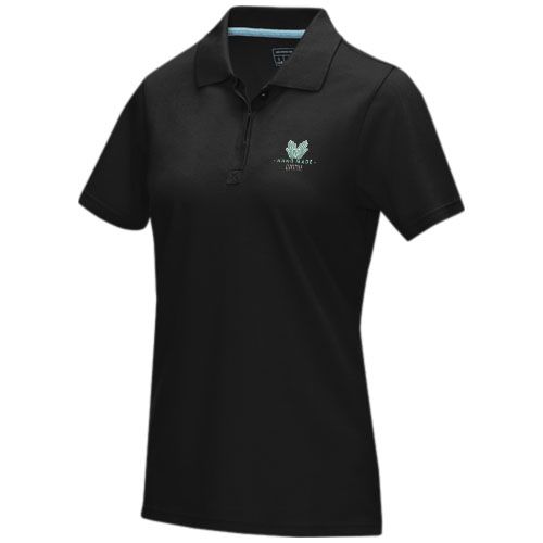 black Polo orgánico de manga corta para mujer
