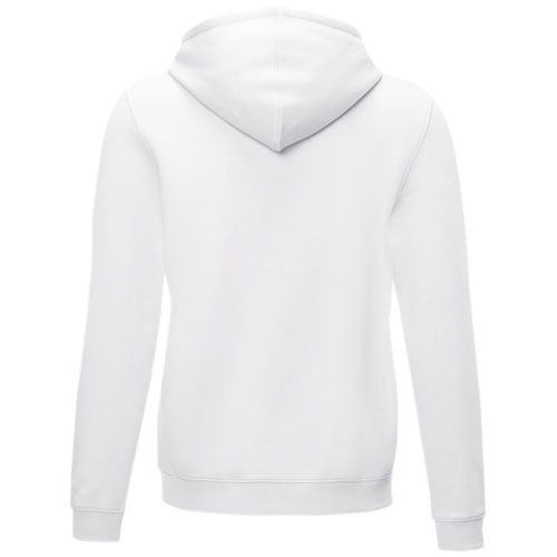 white Sudadera con capucha y cremallera completa de orgánico para hombre