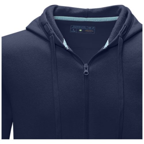 azul marino Sudadera con capucha y cremallera completa de orgánico para hombre