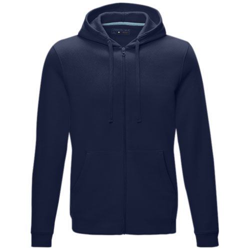 azul marino Sudadera con capucha y cremallera completa de orgánico para hombre