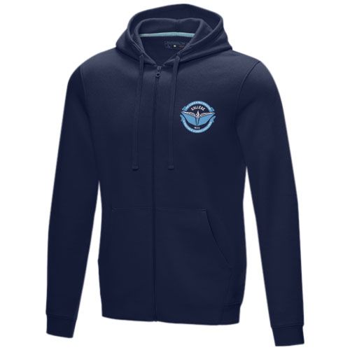 azul marino Sudadera con capucha y cremallera completa de orgánico para hombre