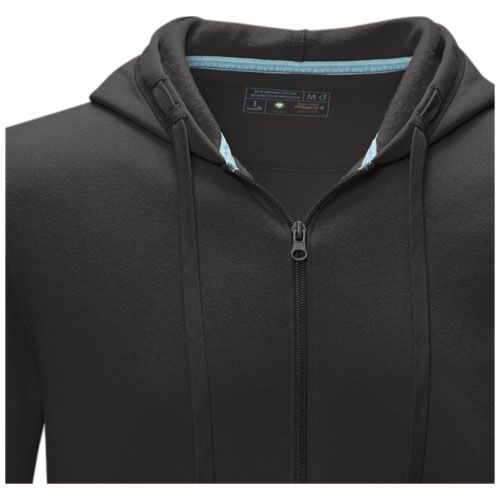 gris tormenta Sudadera con capucha y cremallera completa de orgánico para hombre