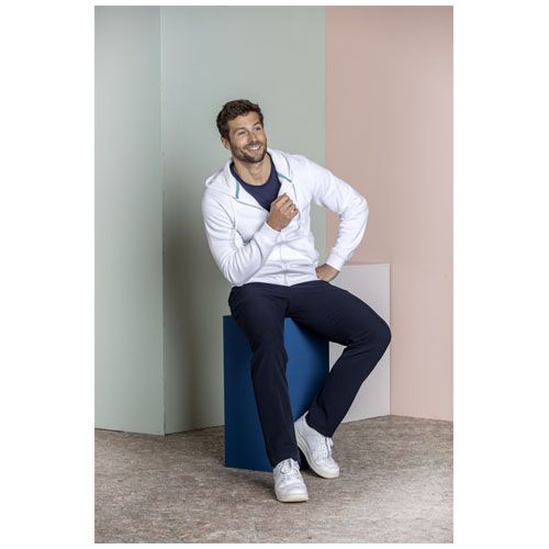 gris tormenta Sudadera con capucha y cremallera completa de orgánico para hombre