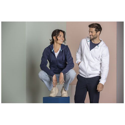 gris tormenta Sudadera con capucha y cremallera completa de orgánico para hombre