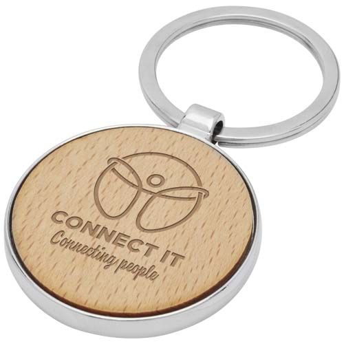 Porte-clés rond Moreno en bois de hêtre - 2