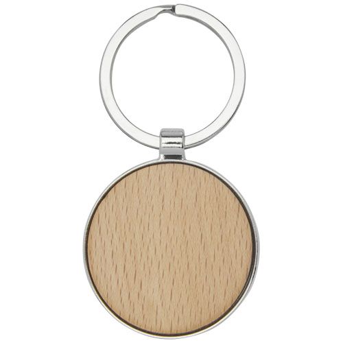 natural Llavero redondo de madera de haya