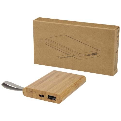 Batería externa de 5000 mAh de bambú 