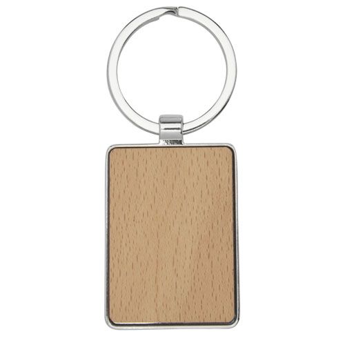 natural Llavero rectangular de madera de haya